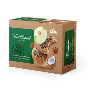 بسكويت تقليدي بنكهة التفاح والقرفة وجوز الهند 500 غرام (12*20) بسكويت تقليدي بنكهة التفاح والقرفة وجوز الهند 500 غرام (12*20)